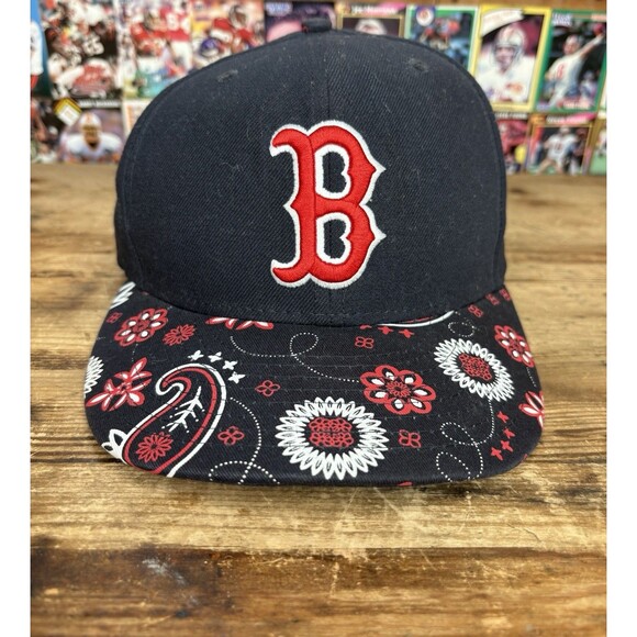 Boston Red Sox Fitted 7 1/4th Hat New Era 59fifty Navy Floral Print MLB Baseball - Picture 1 of 6